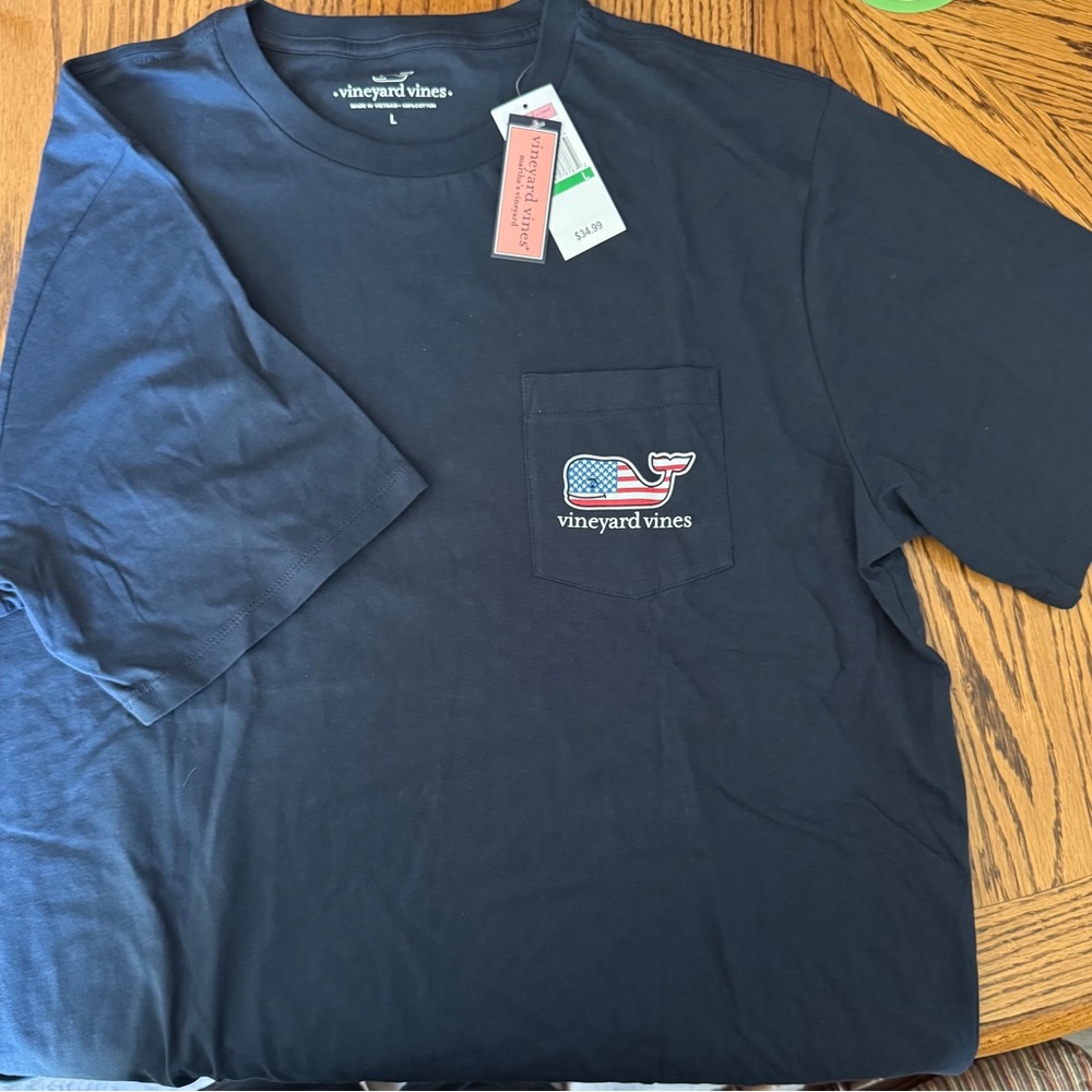 Vineyard Vines Men's Dark Blue Pocket Tee